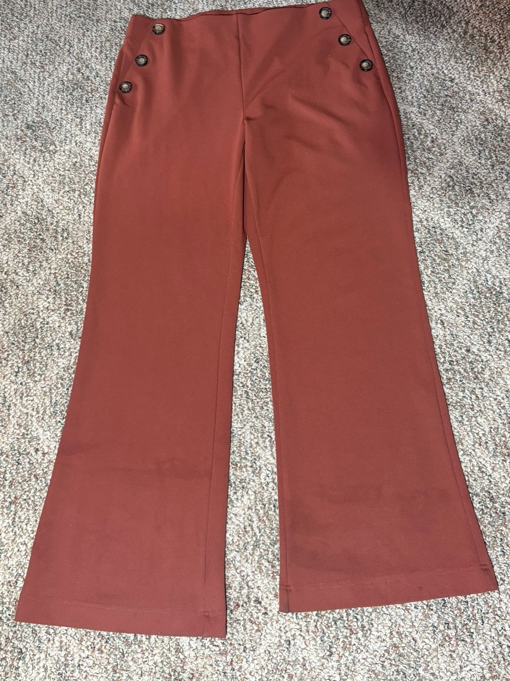 ONE5ONE Sailor Accent Stretch Pants Terracotta Orange Women's Size XL